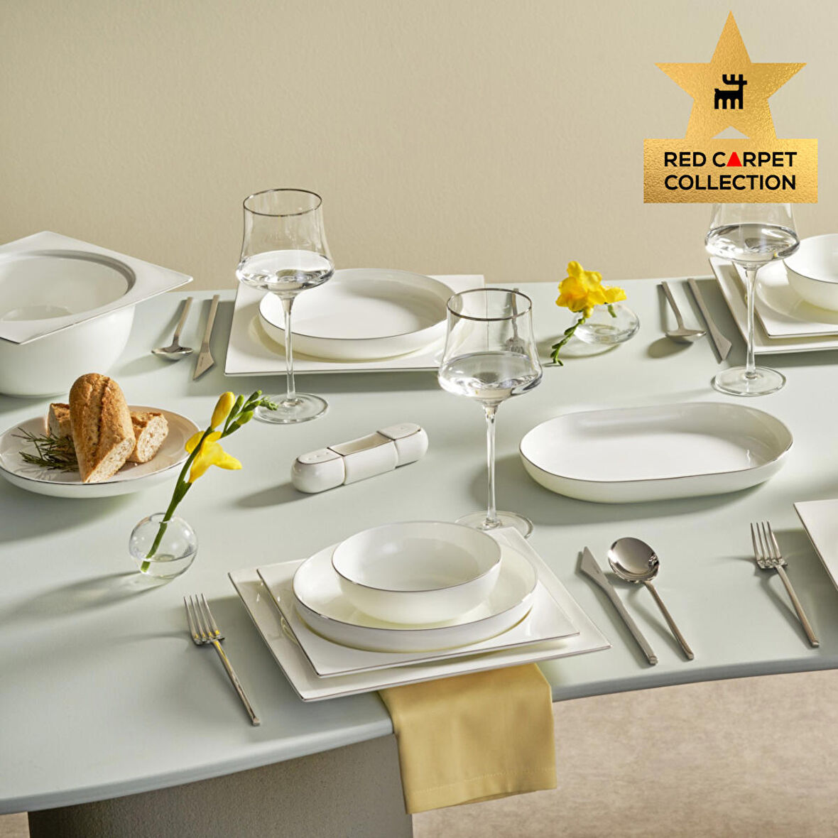 Karaca Red Carpet Collection Fine Pearl Extra Nish 58 Parça 12 Kişilik Yemek Takımı Platin