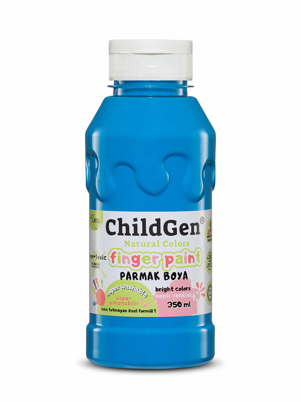 ChildGen Süper Yıkanabilir Parmak Boya 350ml - Mavi