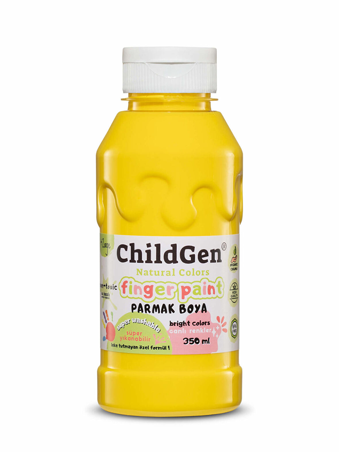 ChildGen Süper Yıkanabilir Parmak Boya 350ml - Sarı