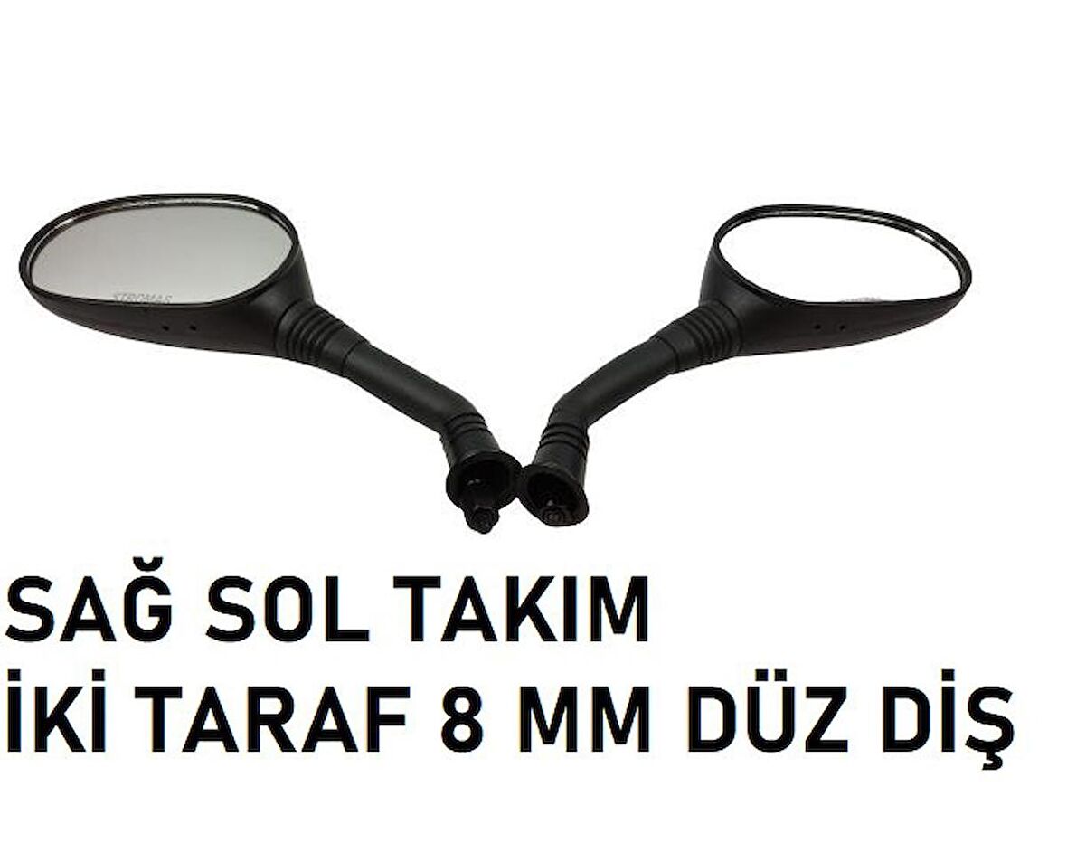 Honda Activa 125 S - Spacy 110-Spontini 110 Uyumlu Ayna Takım 8 Mm Düz Diş -Arasmoto