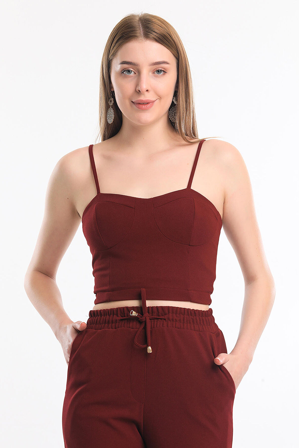 Gloplu Bustiyer | BUS33438 Bordo