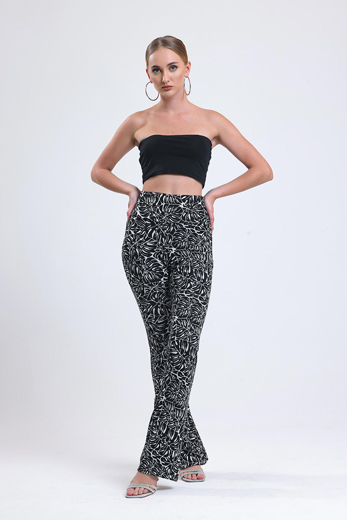 Jakarlı Kışlık Pantolon | 35134 PNT Siyah Ekru