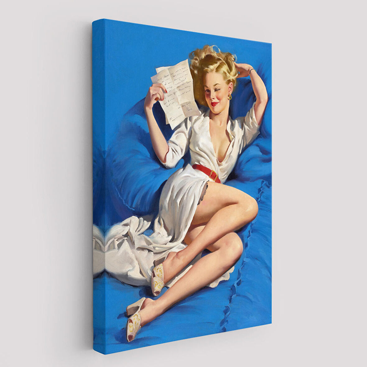 Gil Elvgren Pin-up Aşk Mektubu Duvar Tablosu-6449