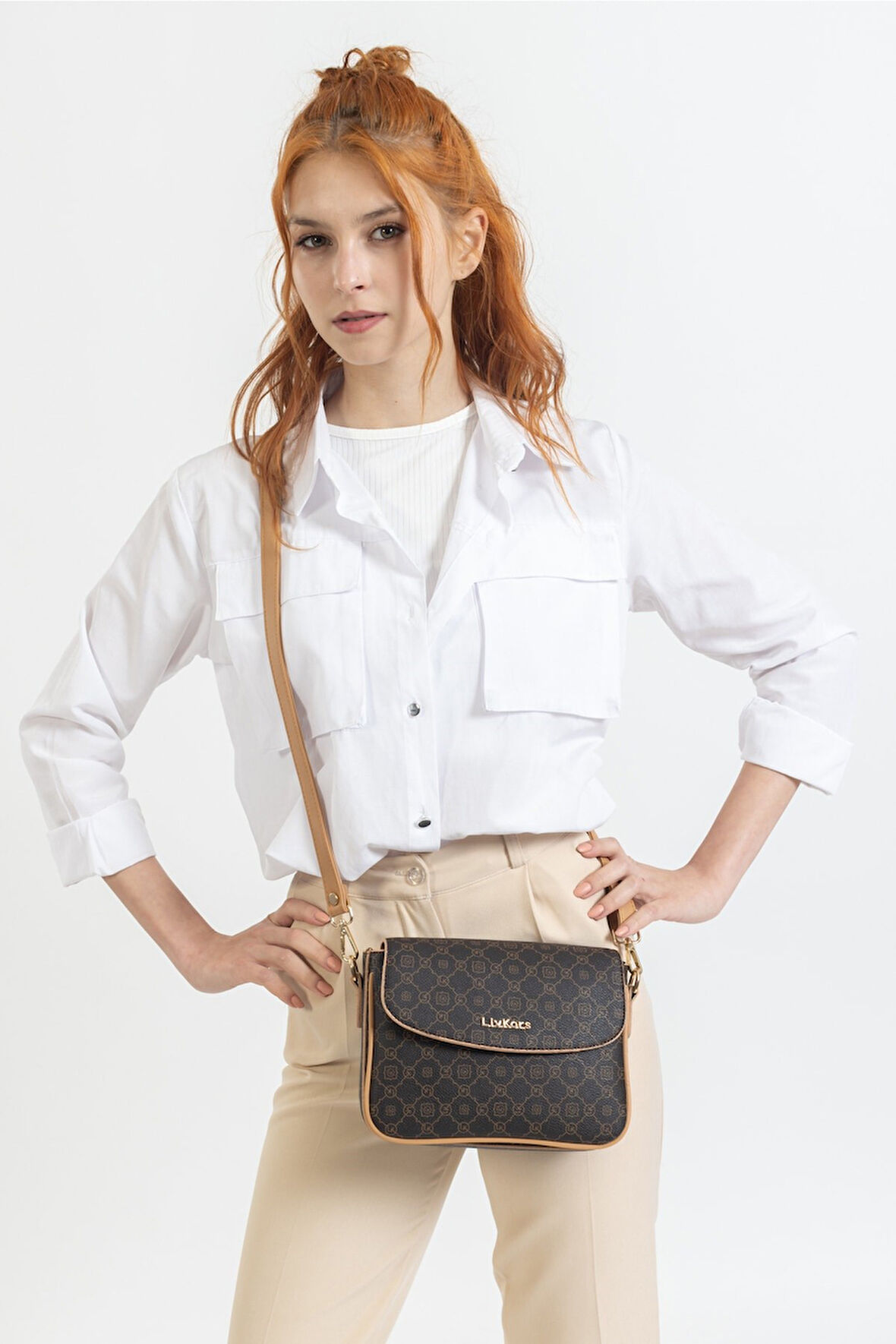 Kahverengi Kadın El ve Omuz Çantası