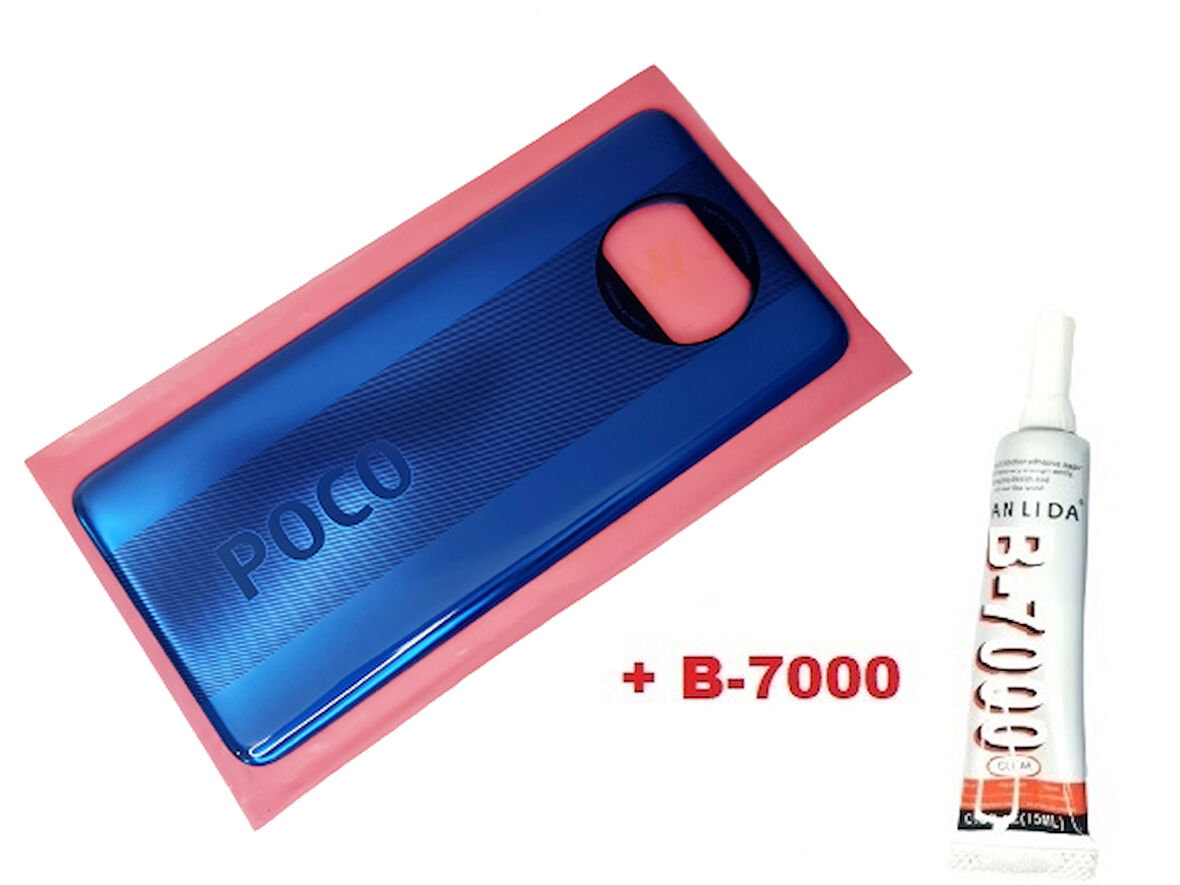 Tkgz Xiaomi POCO X3 / Poco X3 NFC Arka Kapak (CAM+B-7000) MAVİ