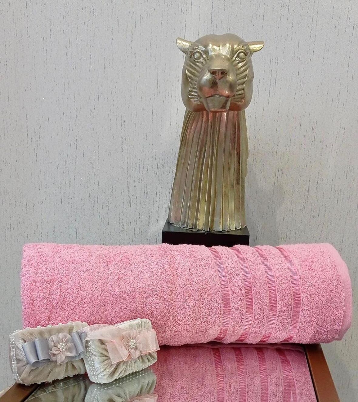 NİVEMESHOME POLOLİFE PEMBE BANYO HAVLUSU