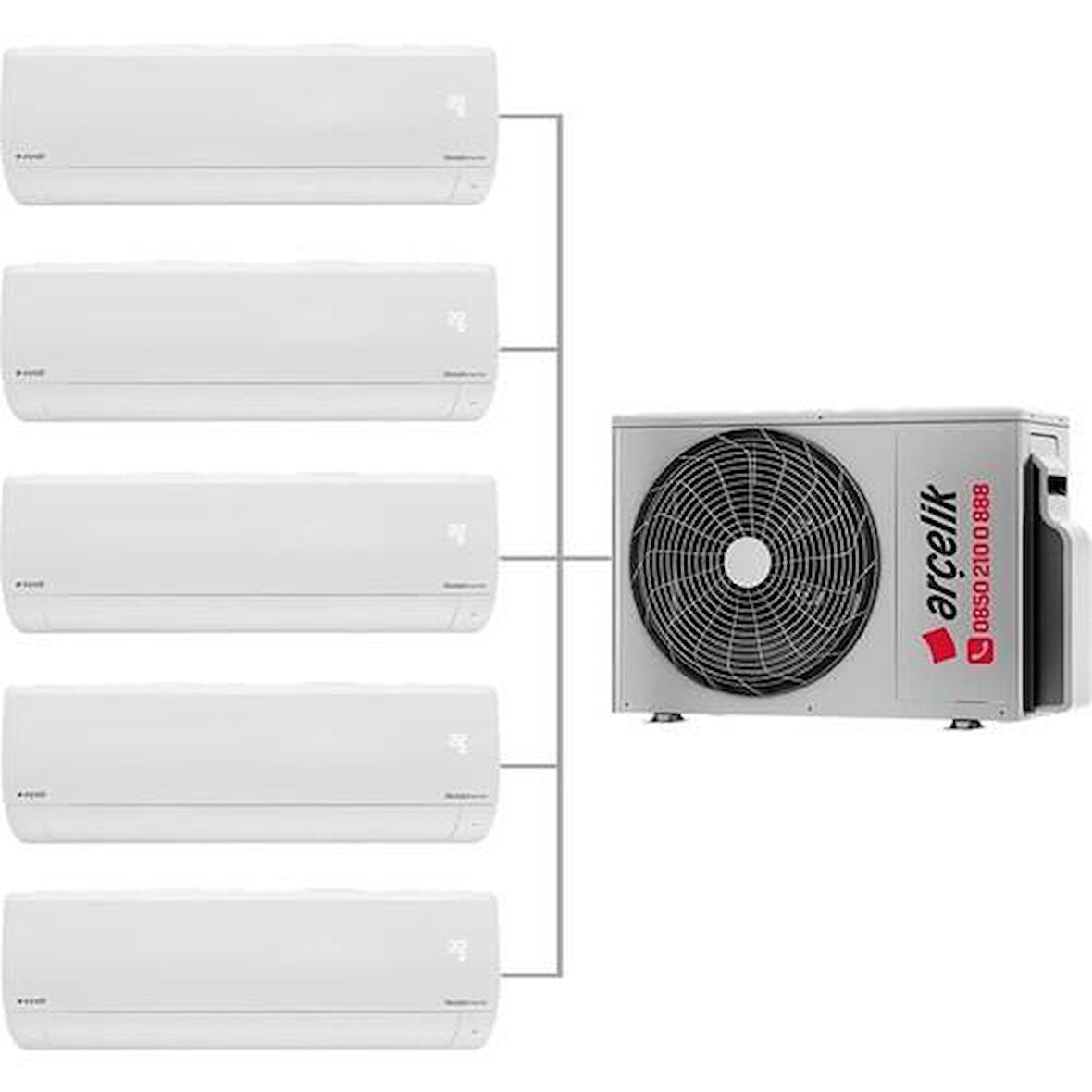 Arçelik Multi Sistem Duvar Tipi 5+1 İnverter 9+9+9+9+12 30000Btu Klima ZM30105-999912