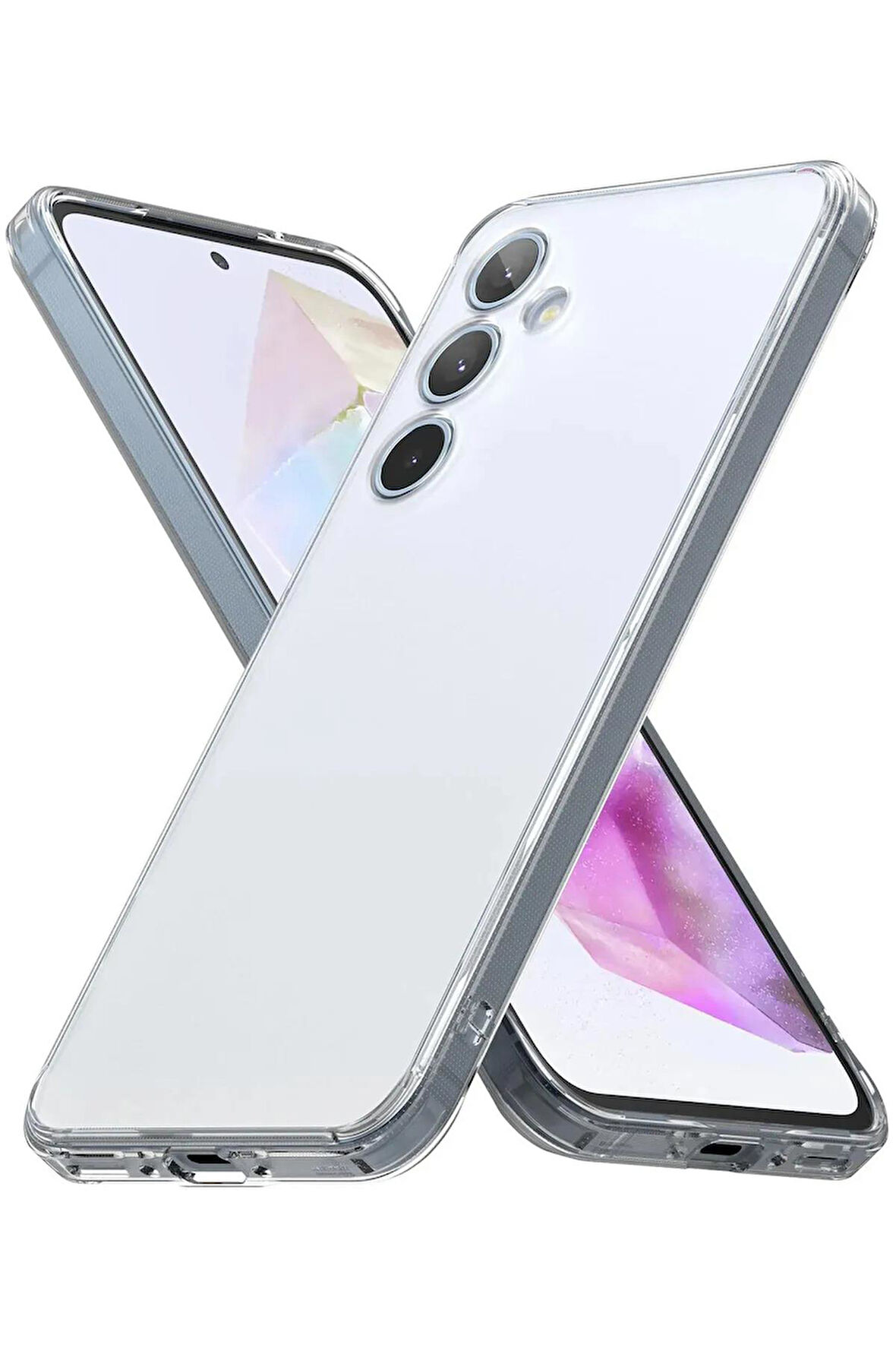 Galaxy S24 Plus Kılıf Kamera Korumalı Renksiz Şeffaf Esnek Renksiz Silikon Kapak