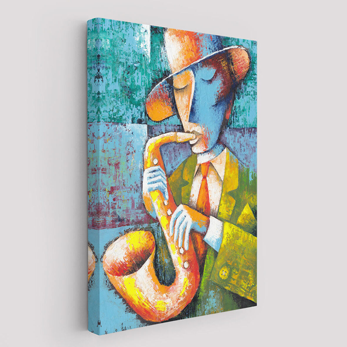 Saksafon Çalan Adam Kanvas Tablo-6461