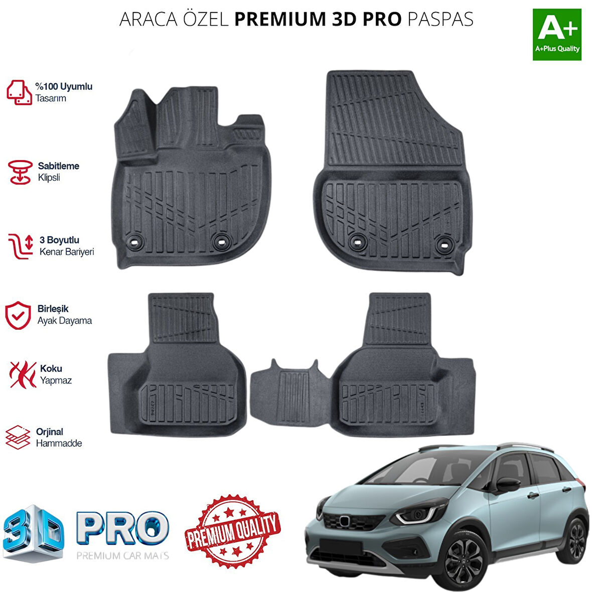 JAZZ ARACA ÖZEL 3D PASPAS 2020 2021 2022 2023 2024 