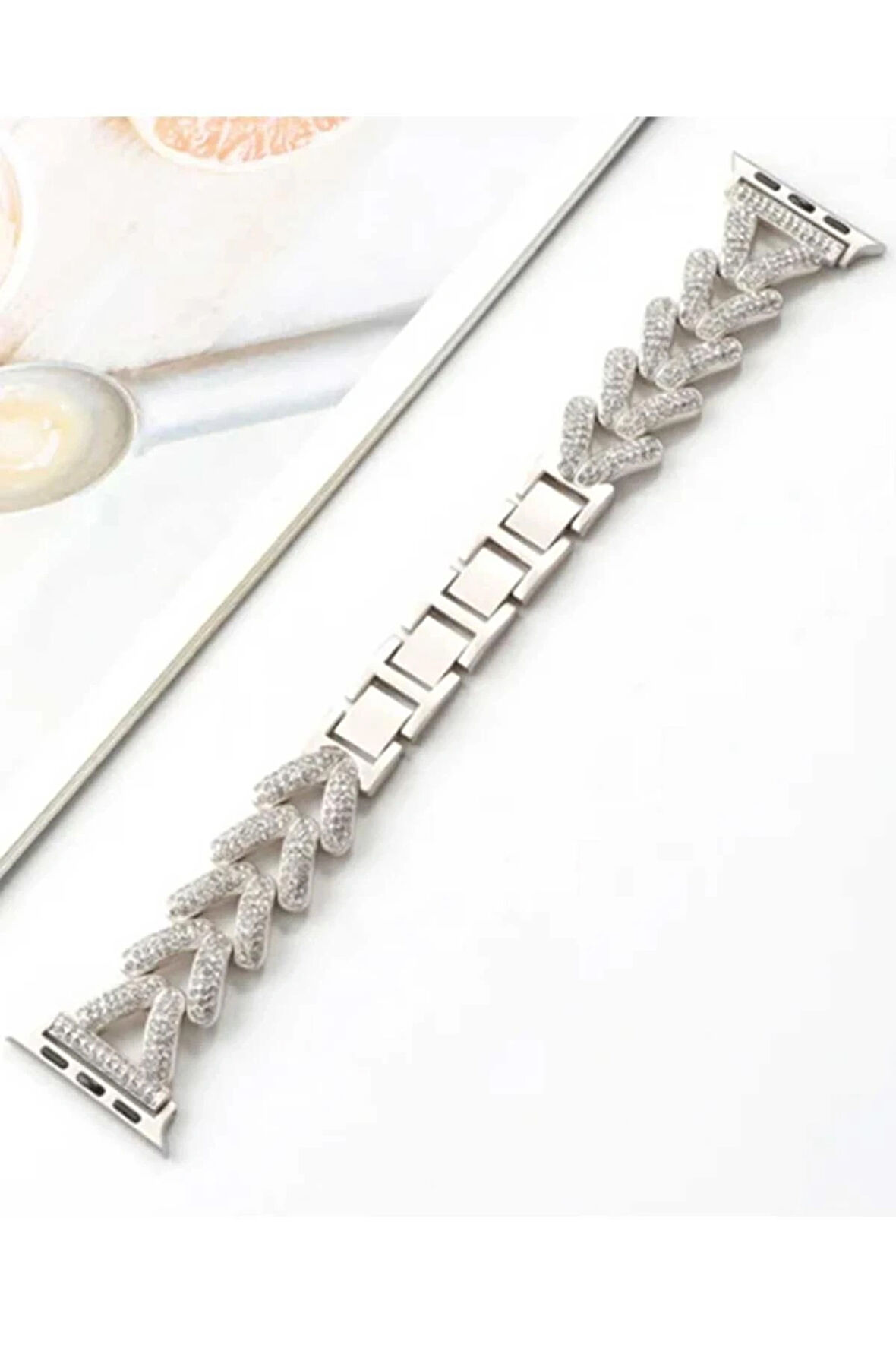 Watch Uyumlu Seri 1-9 (Ultra Ultra2) 42/44/45/49mm Uyumlu Node Taşlı Paslanmaz Çelik Kordon