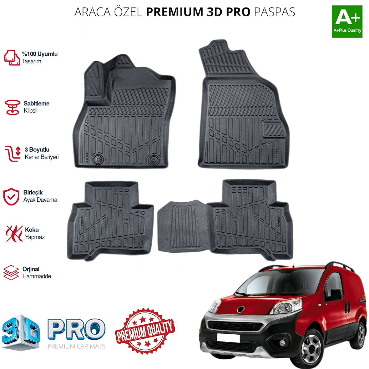 FİORİNO ARACA ÖZEL 3D PASPAS 2014 2015 2016 2017 2018 2019 2020 2021 2022