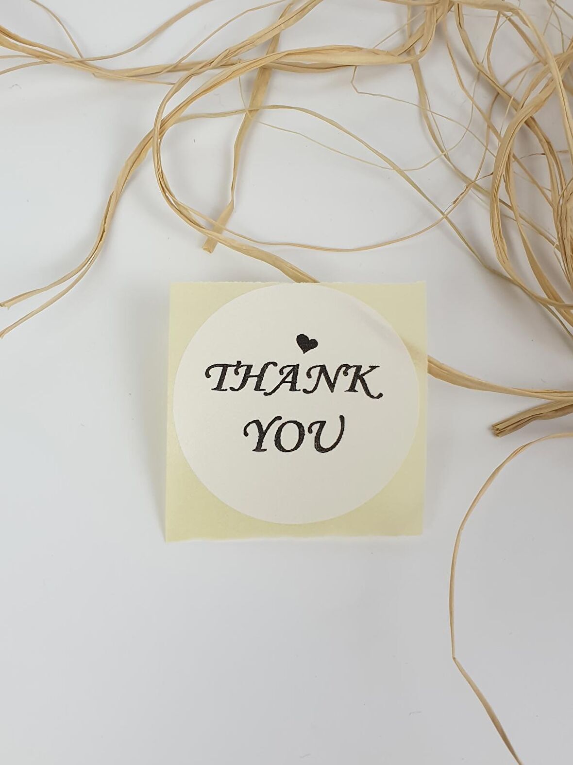 Thank you Yazılı Yuvarlak 50 mm 100 adet Yapışkanlı Etiket