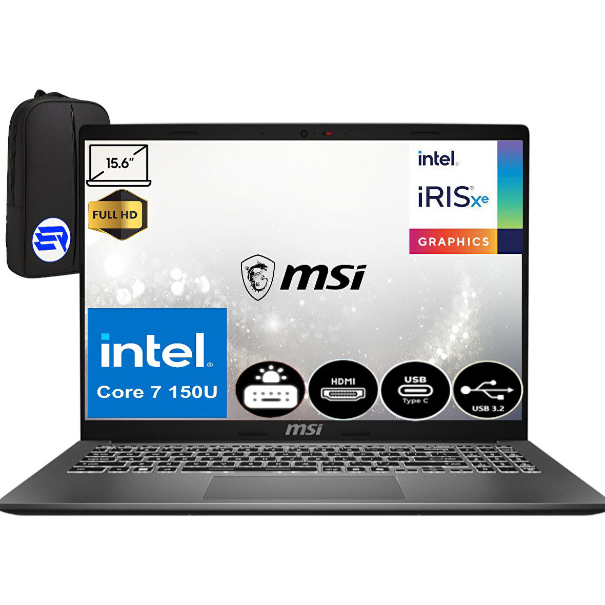 Msi Modern 15 F1MG-632XTREP9 Intel Core 7 150U 24GB Ram 2tb SSD Windows 11 Pro 15.6" Fhd + Elektropasaj Çanta