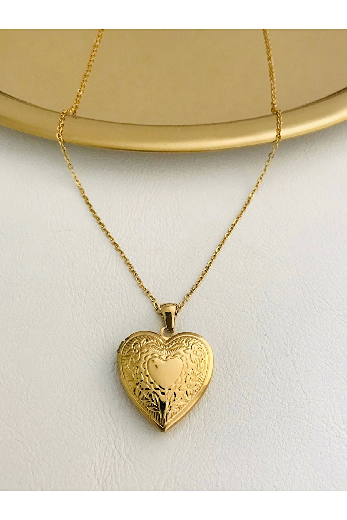 Çelik Kararmaz Fotoğraflık Açılır Kapaklı Kalp Kolye 2,5 cm