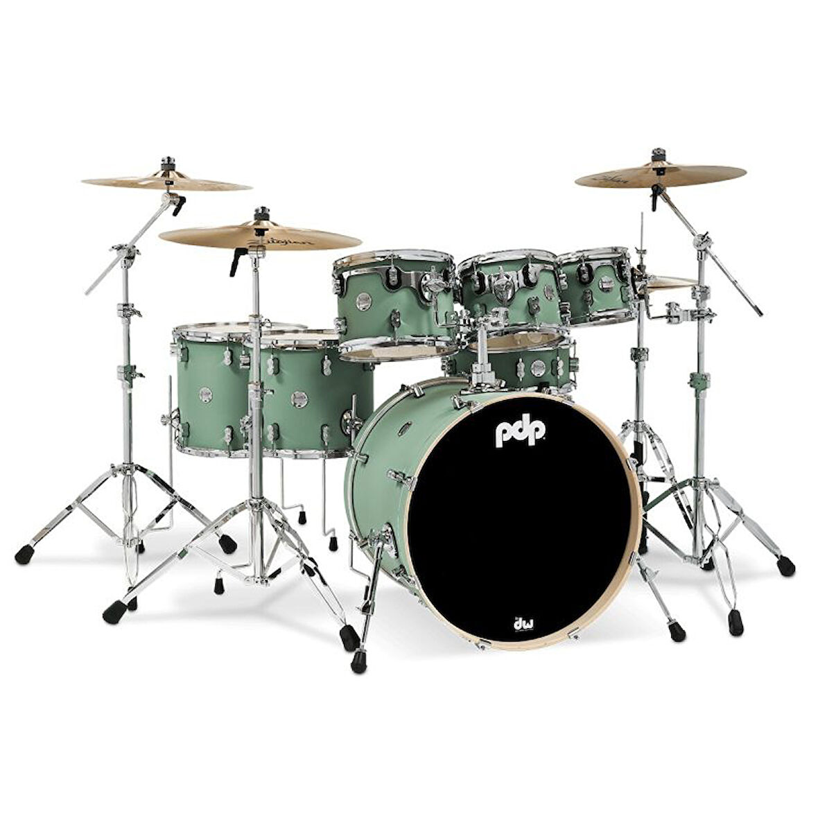 PDP Drums Concept Akçaağaç 7-Parça 22\" Akustik Davul (Satin Seafoam)