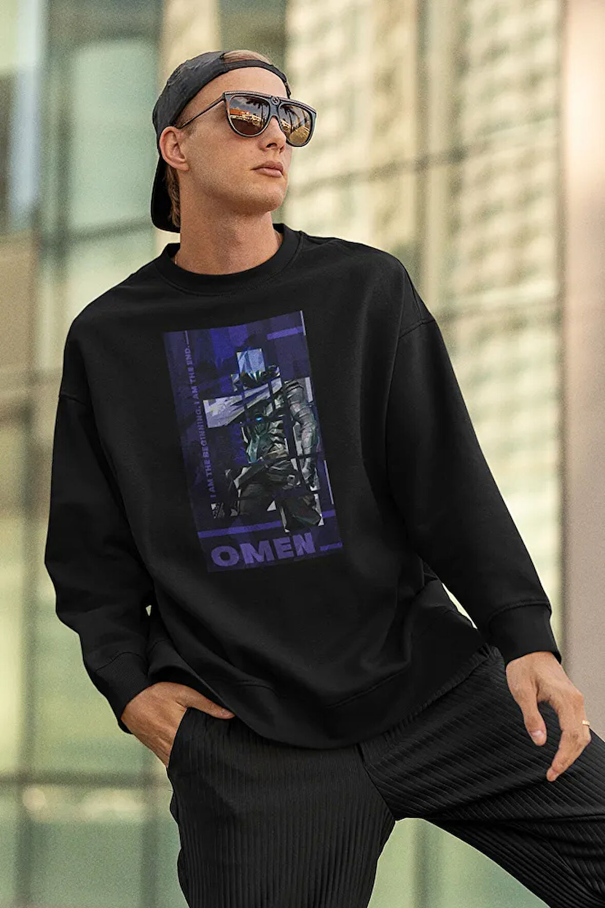 Omen Karakter Baskılı Unisex Oversize Vallorant Sweatshirt