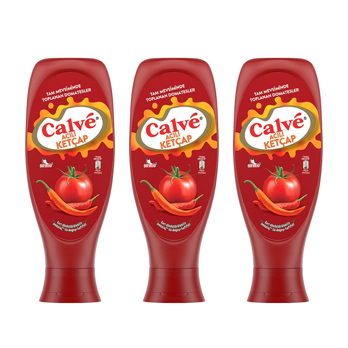 Calve Ketçap Acılı 610 gr x 3 Adet