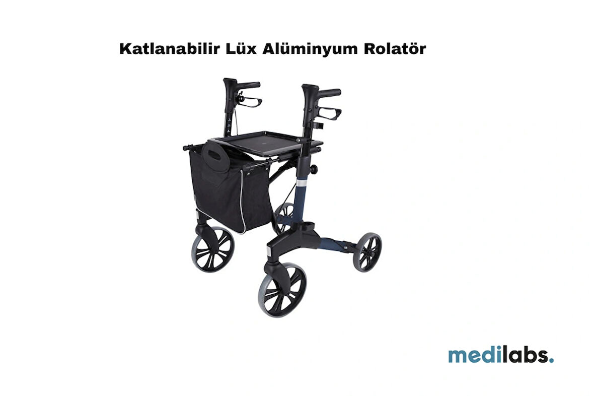 Medilabs Katlanan Yürüteç Oturaklı ve Çantalı