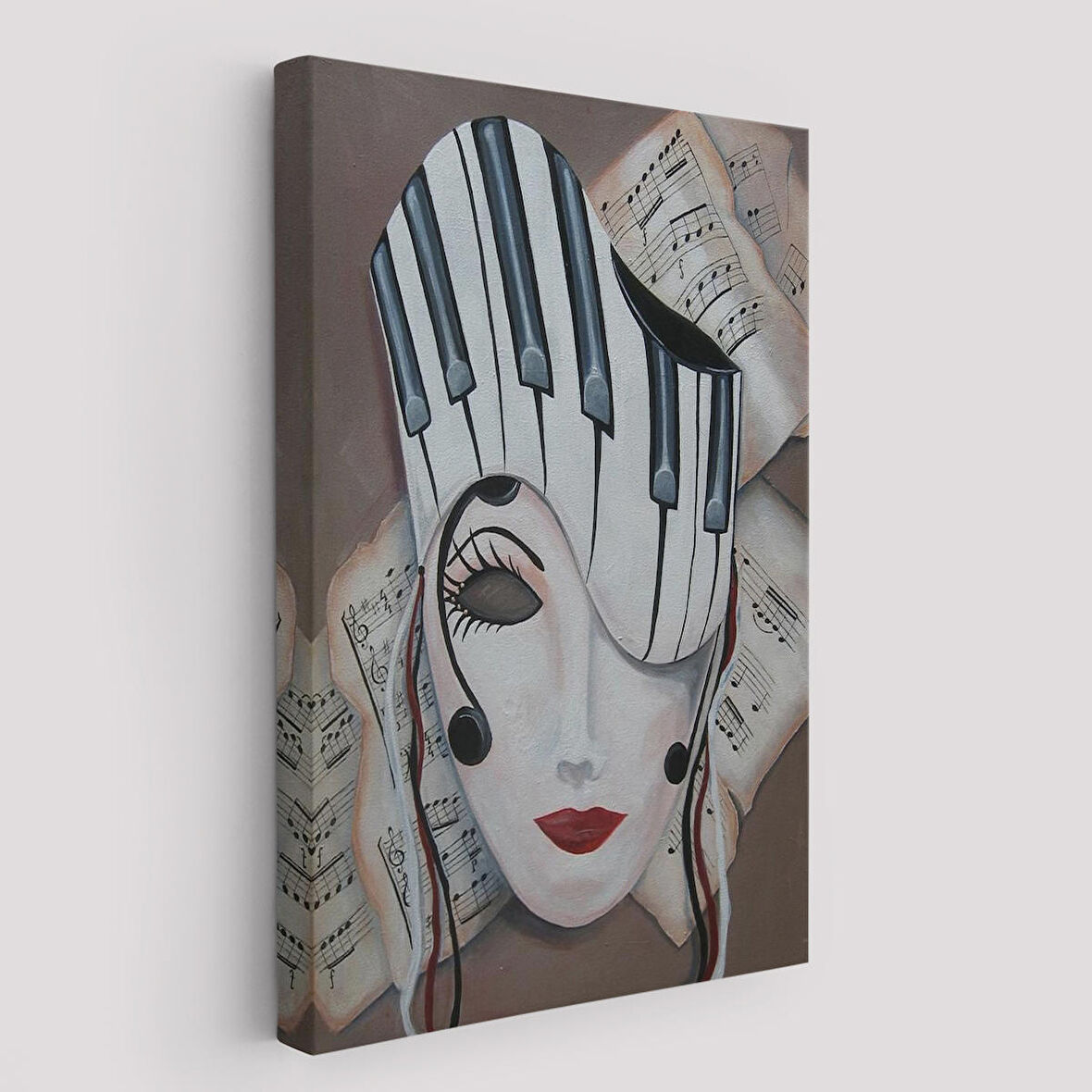 Müzik Notaları ve Kadın Sürreal Tablosu-6489
