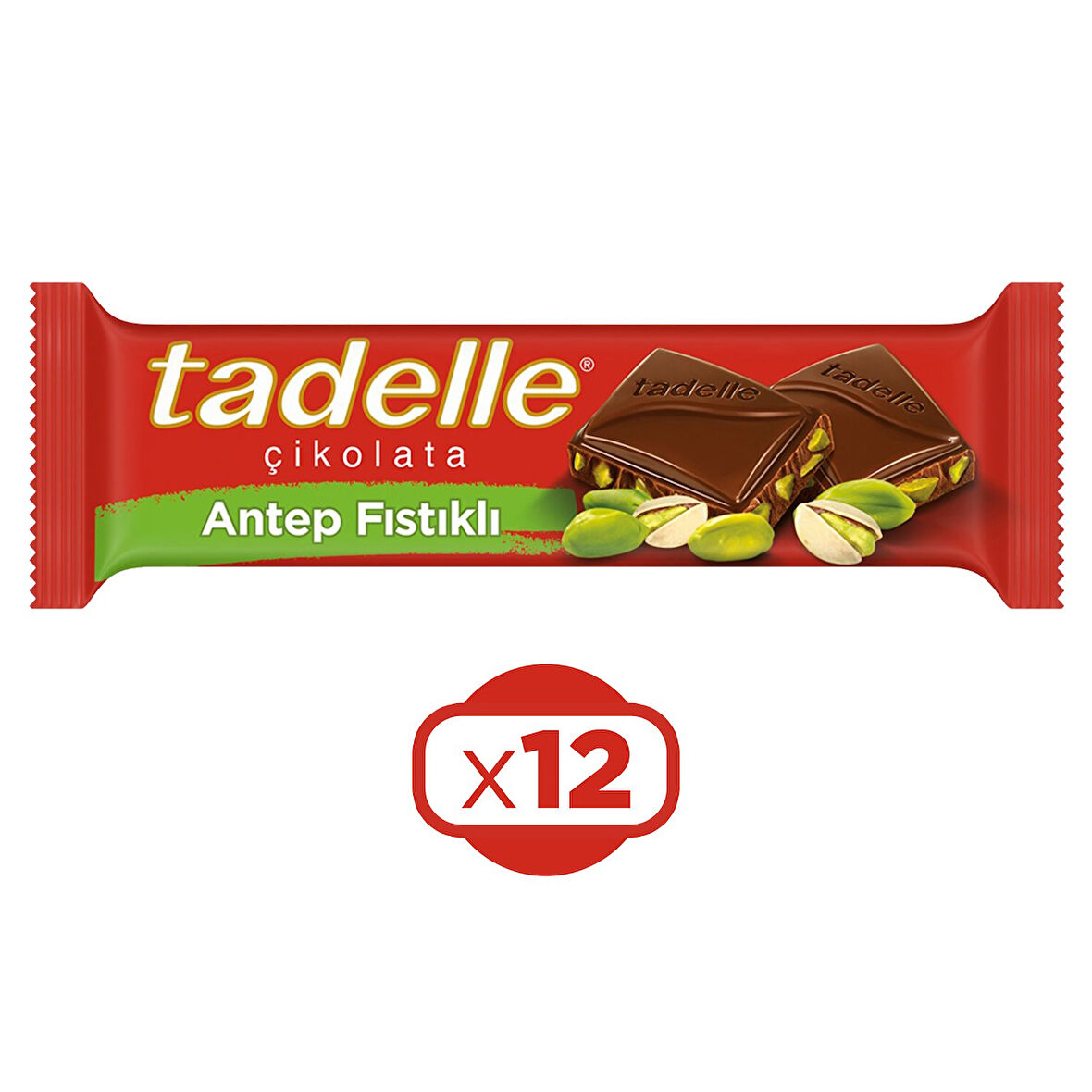 Tadelle Antep Fıstıklı Tablet Çikolata 30 gr x 12 Adet