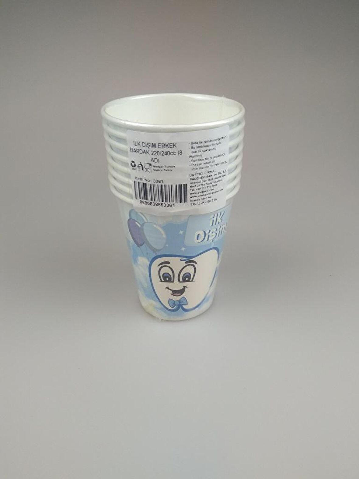 İLK DİŞİM MAVİ BARDAK 8'Lİ