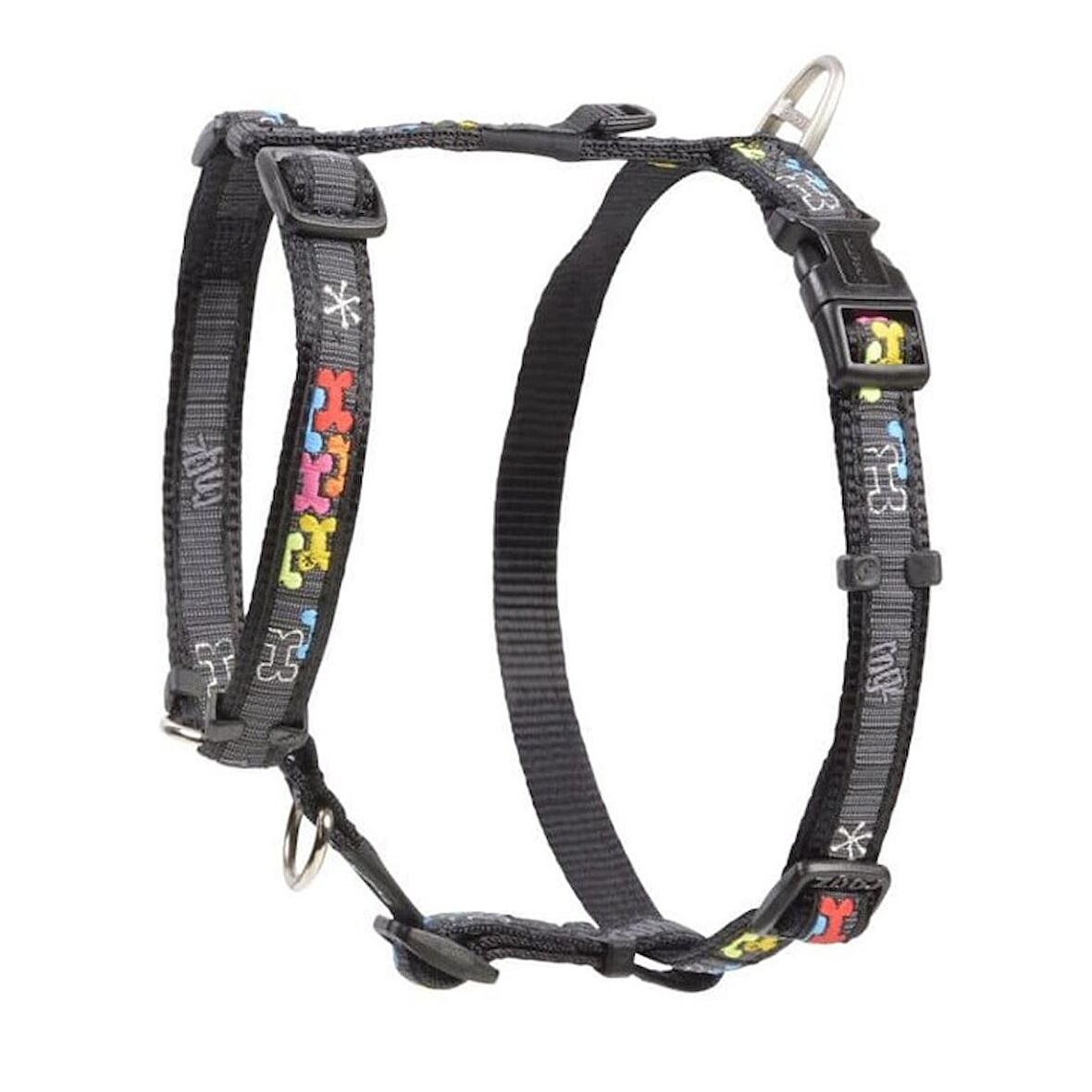 Rogz Fancy Dress Tuig M Multi Bone Black Göğüs Tasması
