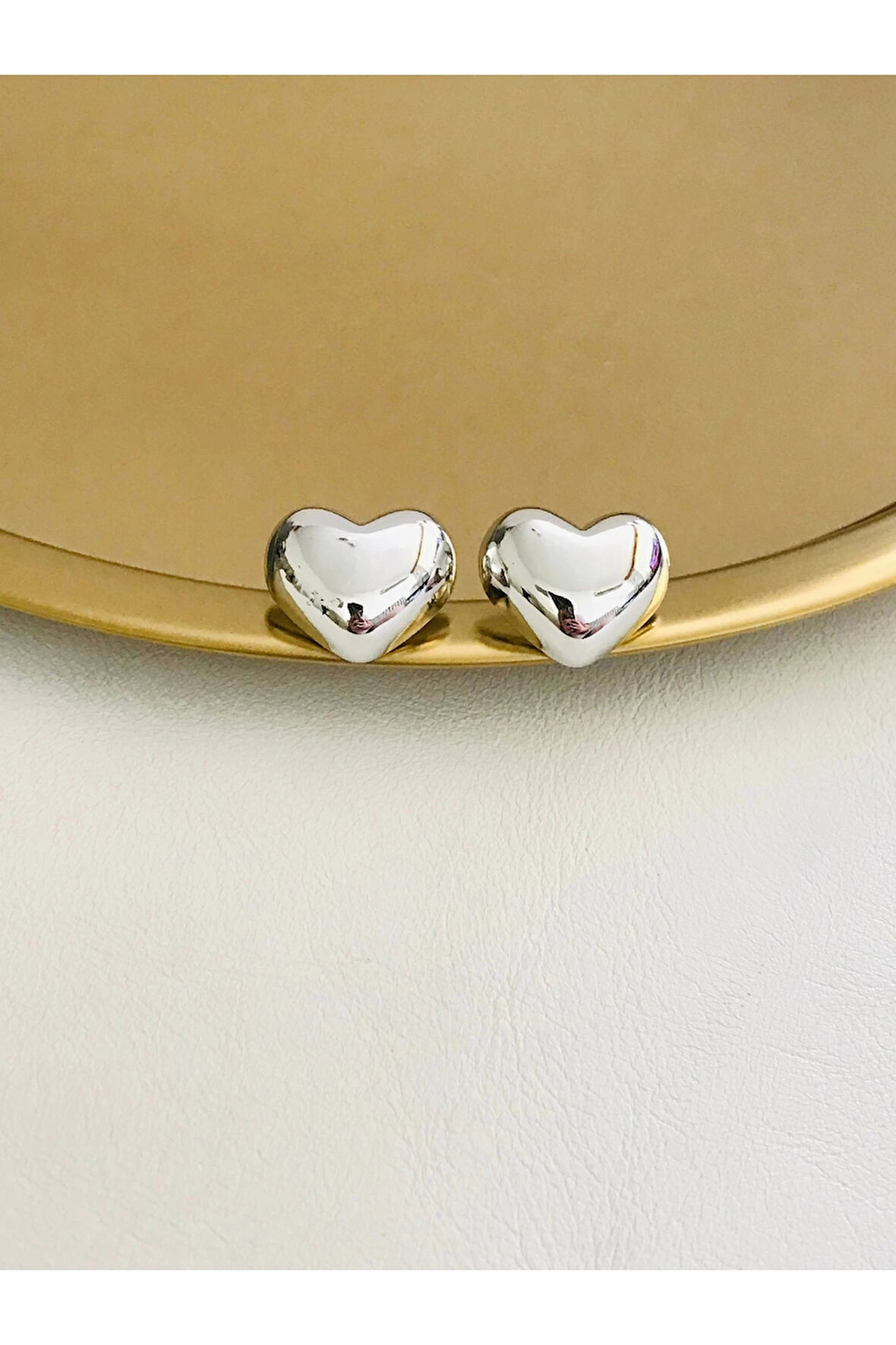 Tombul Kalp Çelik Küpe