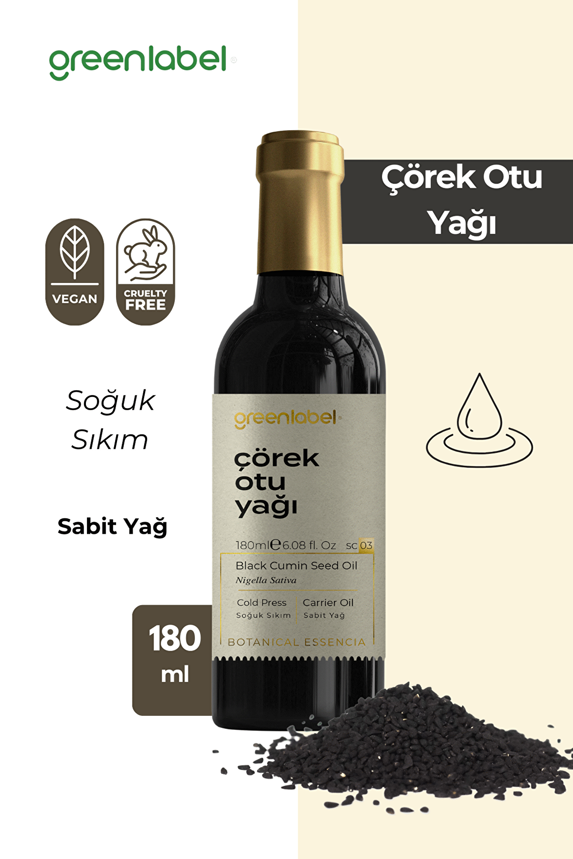 Greenlabel Çörek Otu Yağı 180 ml