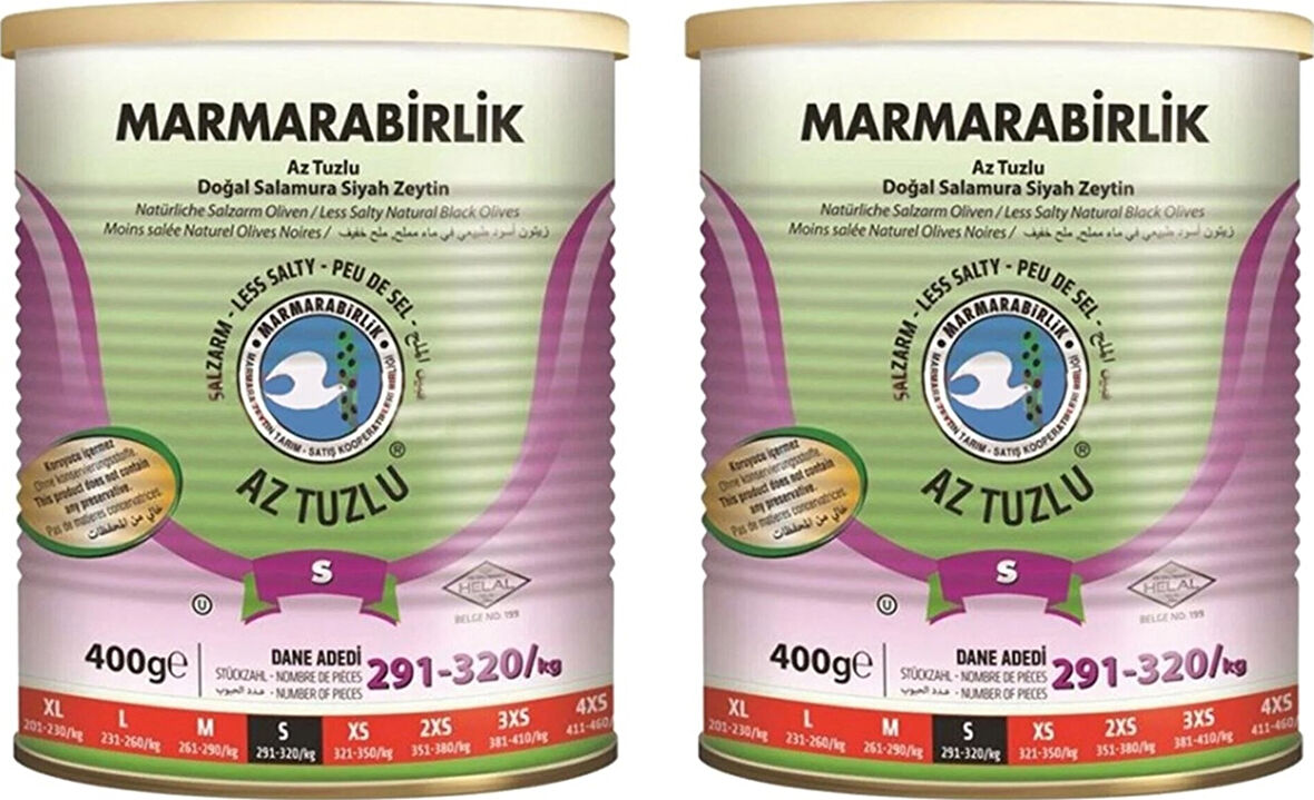 Marmarabirlik Az Tuzlu Zeytin 2 x 400 G