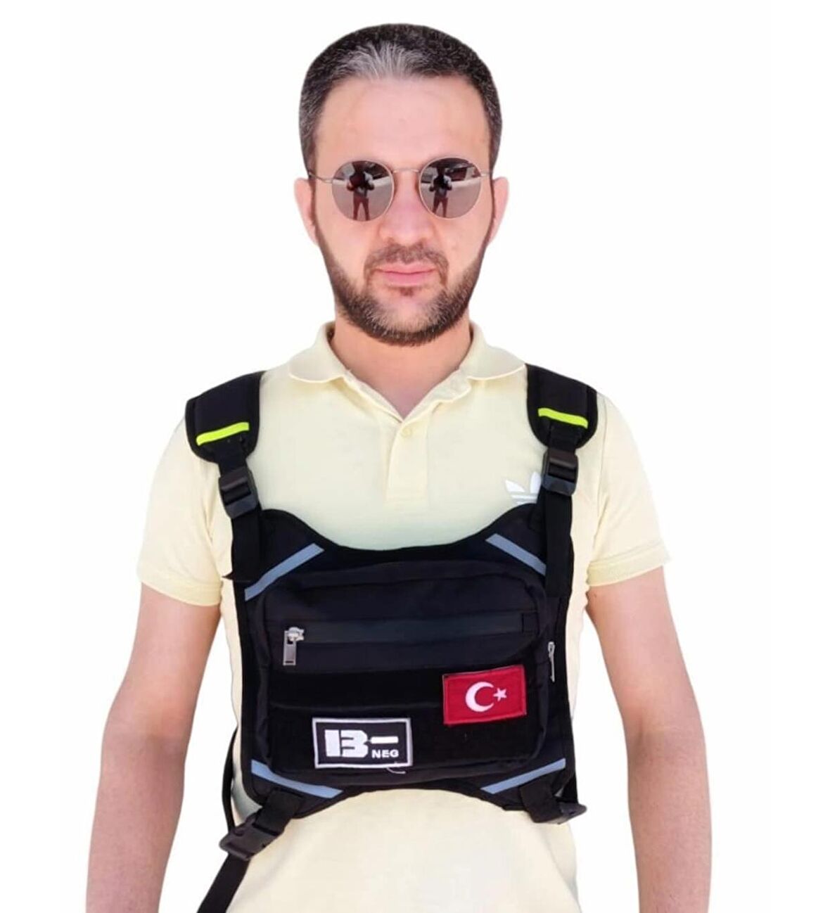 Motorcu Göğüs Çantası Reflektörlü Su Geçirmez Kan Grubu B-