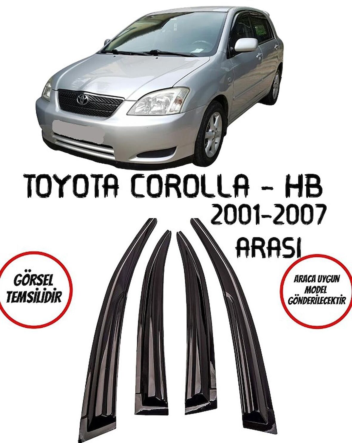 Balp Toyota Corolla Hb 2001-2007 4lü Arası Cam Rüzgarlığı