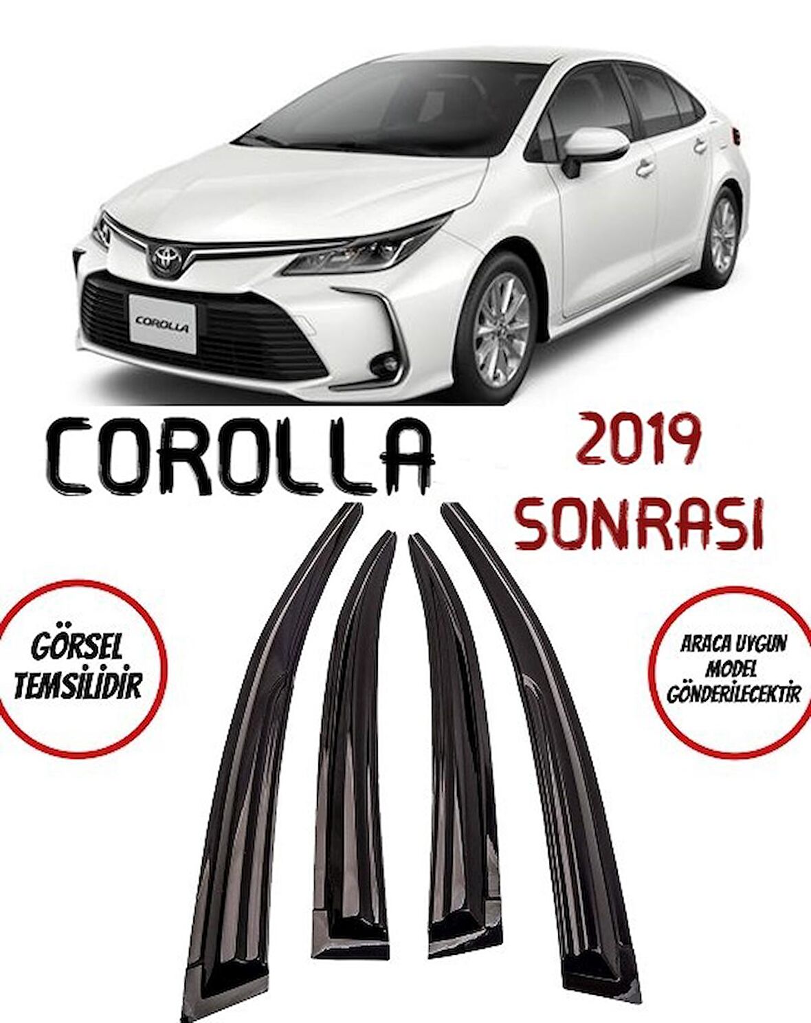Toyota Corolla  Cam Rüzgarlığı 4-lü 2019 Ve Üzeri Takım