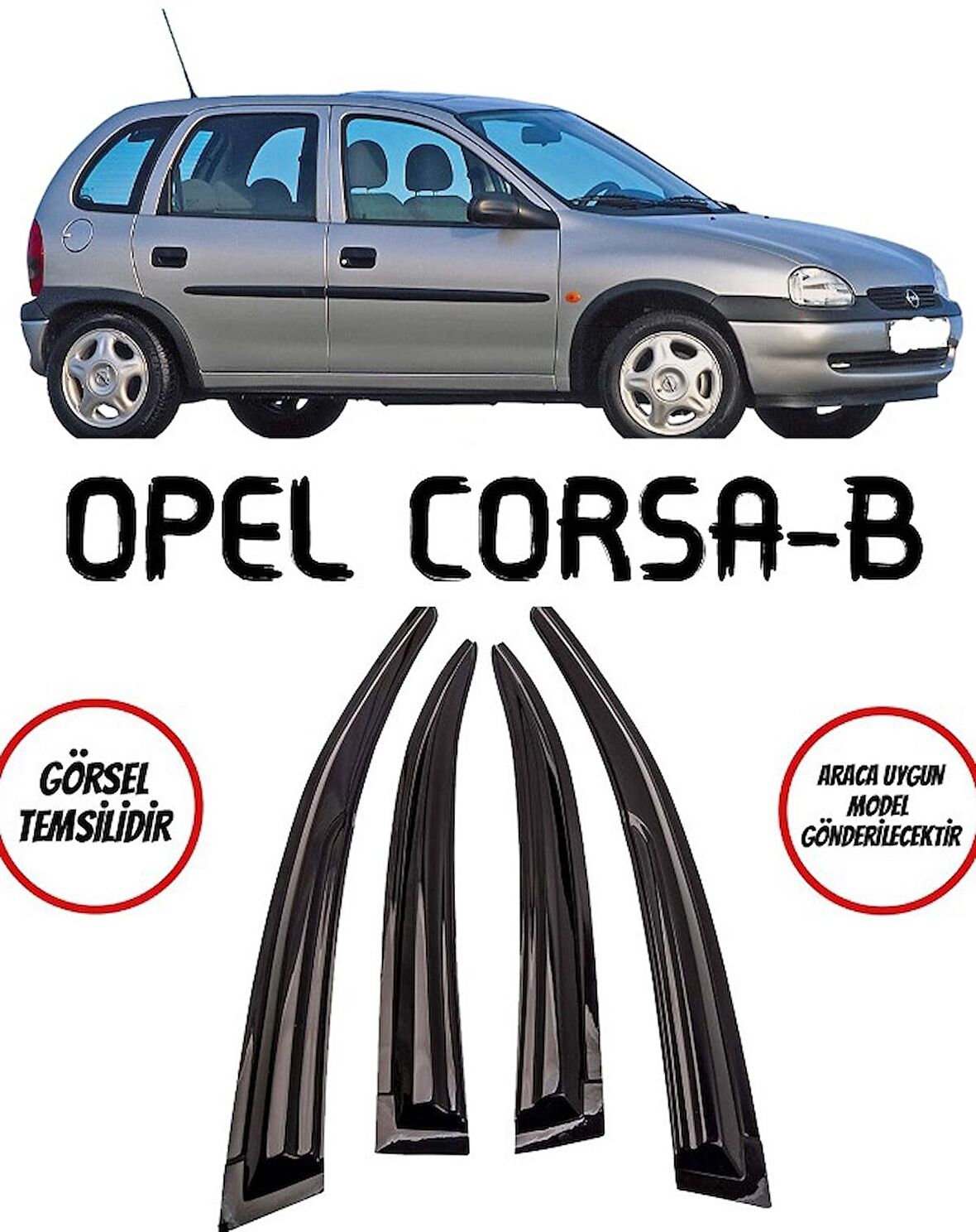 Opel Corsa B Cam Rüzgarlığı 4lü 1998 - 2000 Arası