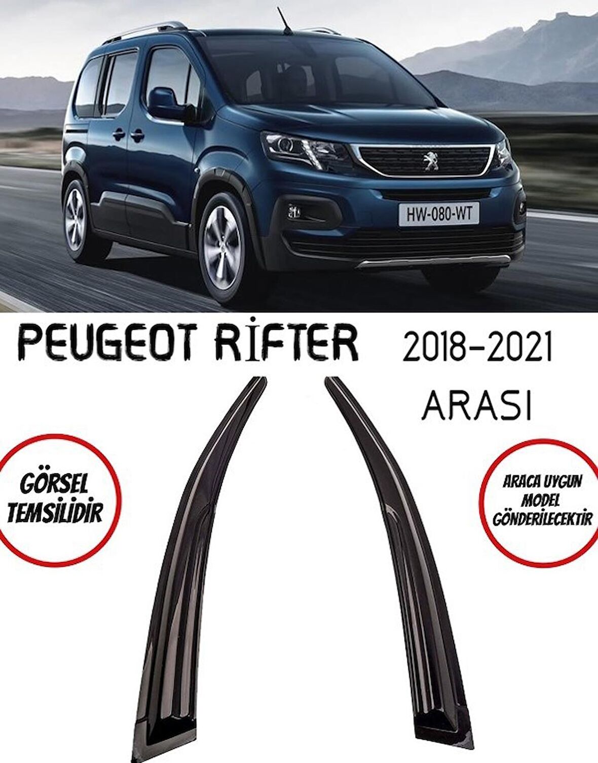 Balp Peugeot Rifter Cam Rüzgarlığı 2-li 2018-2021 Arası