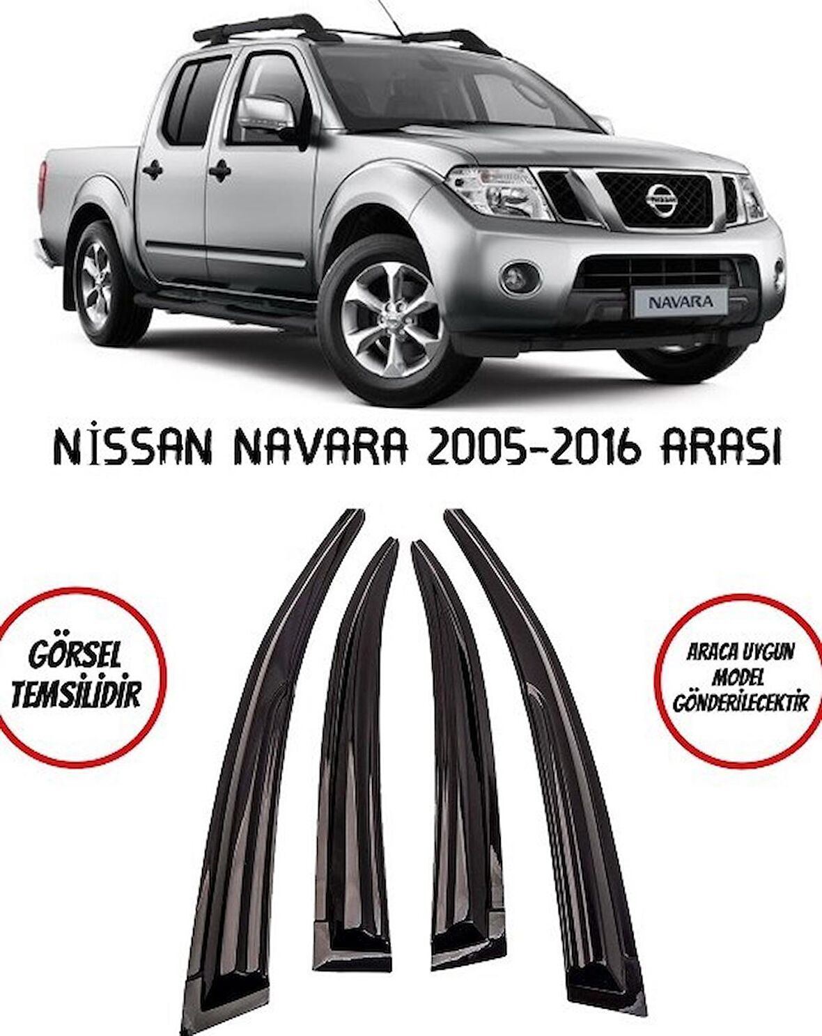 Balp Nissan Navara 2005-2016 Cam Rüzgarlığı 4lü