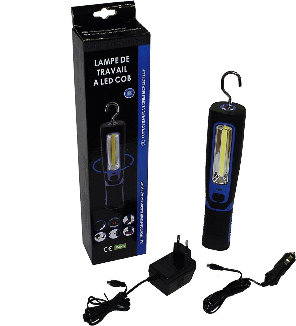 Mais LED Taşınabilir Araç Lambası 360° Ayarlanabilir 260 Lümen Şarj Edilebilir 3W COB Far 1W El Feneri 650M004