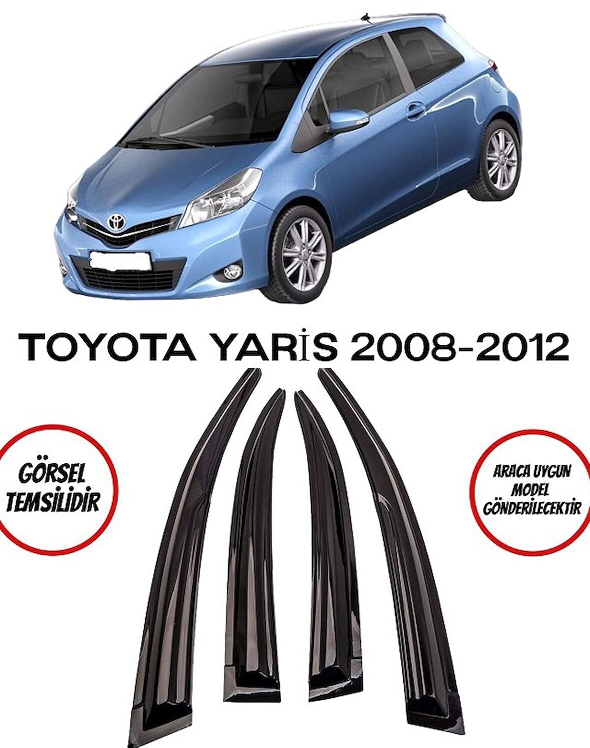 Balp Toyota Yaris Cam Rüzgarlığı 4lü 2008-2012 Arası
