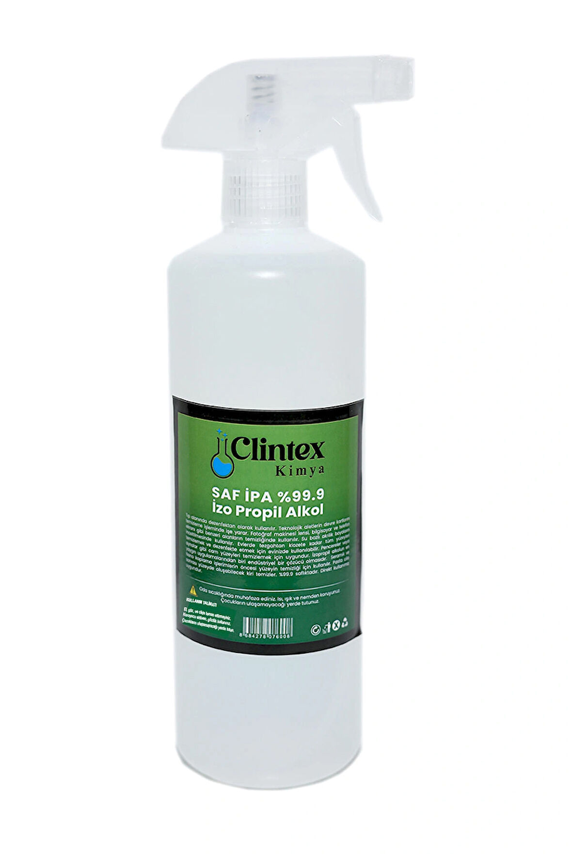 Clintex Kimya Spreyli Saf Ipa %99.9 Izopropil Alkol Yüzey Temizleyici 1 Litre