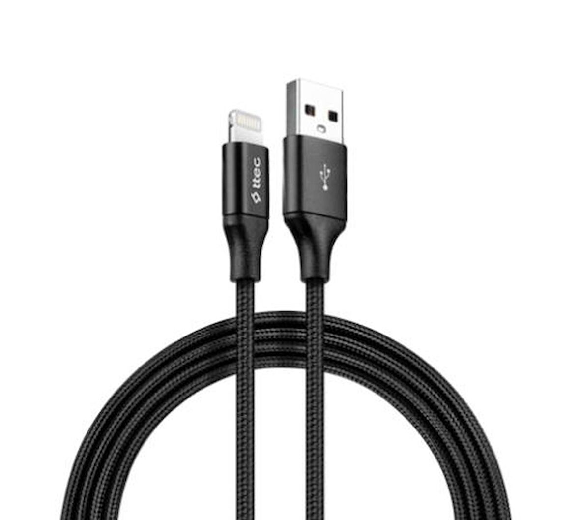 Ttec Super Şarj Örgü Tasarım 2Mt İPhone Şarj Kablo İphone 11 12 13 14 Pro Max Şarj Kablosu 480Mbps