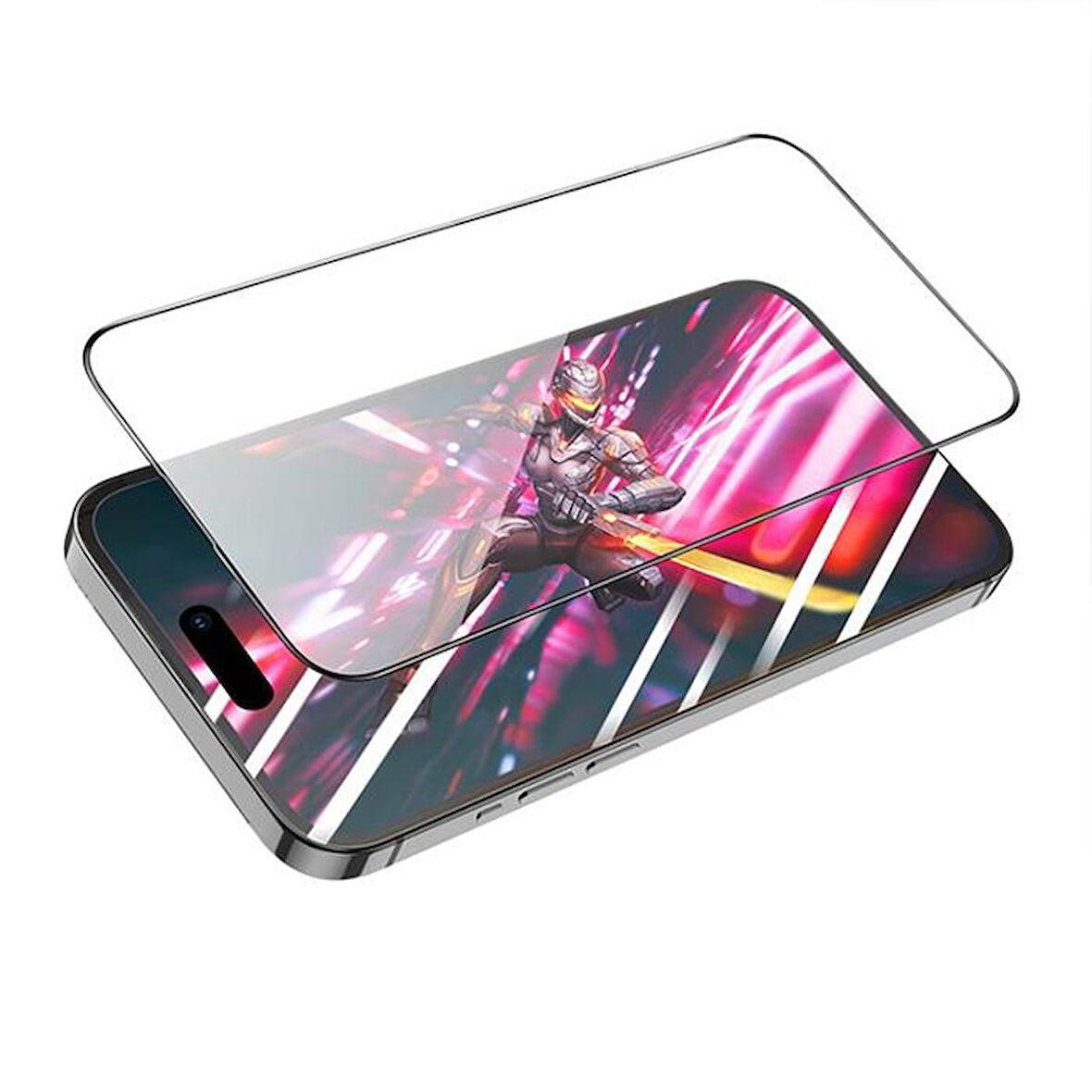 Coofbe 9D HD Full Screen Parmak İzi Bırakmaz Tempered İphone 15  Pro Max Ekran Koruyucu Full Kaplama Darbe Emici 