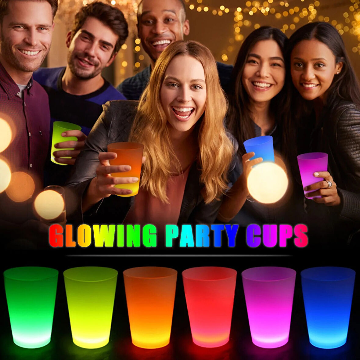samur parti parti aksesuar & kostüm Glow Partisi Bardakları 6 Renk 6 Adet 1.5 oz 4.5 x 6.5 cm