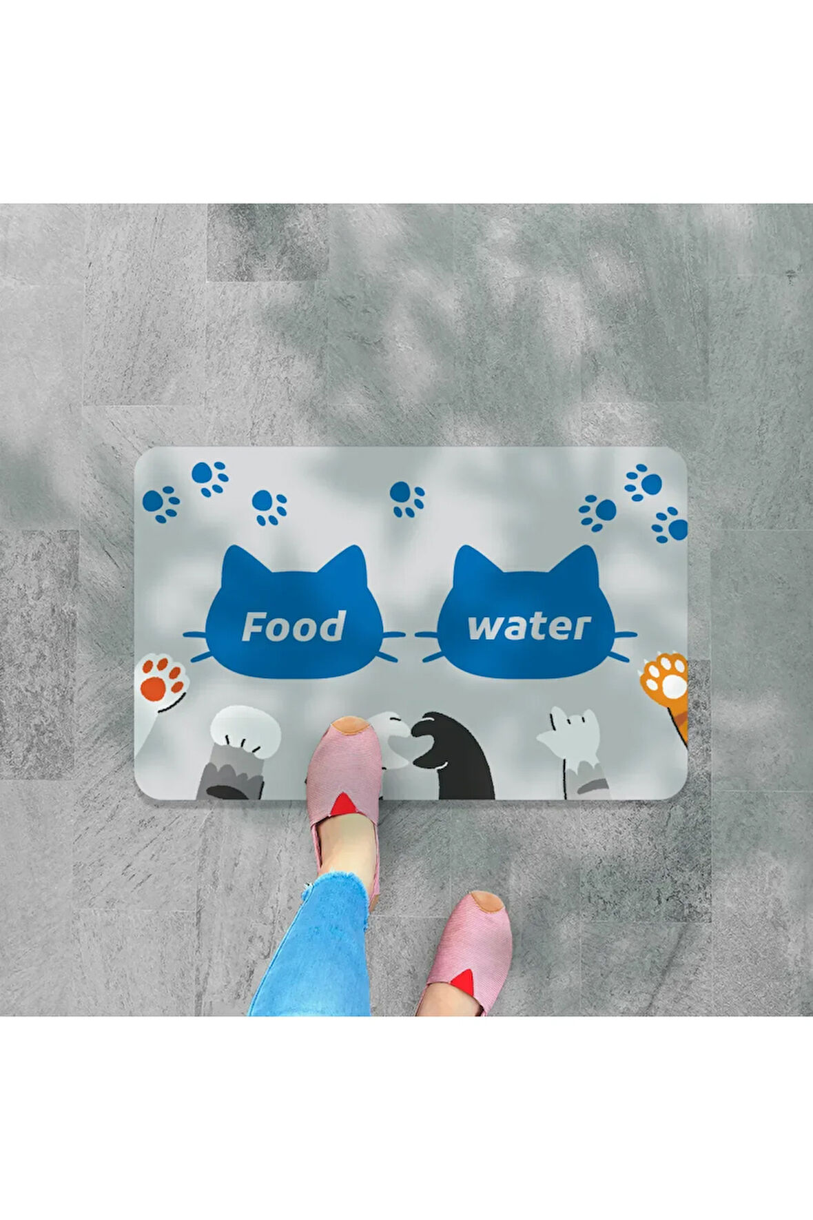 Mama ve Su Evcil Hayvan Beslenme Matı, Kolay Temizlenir yıkanabilir