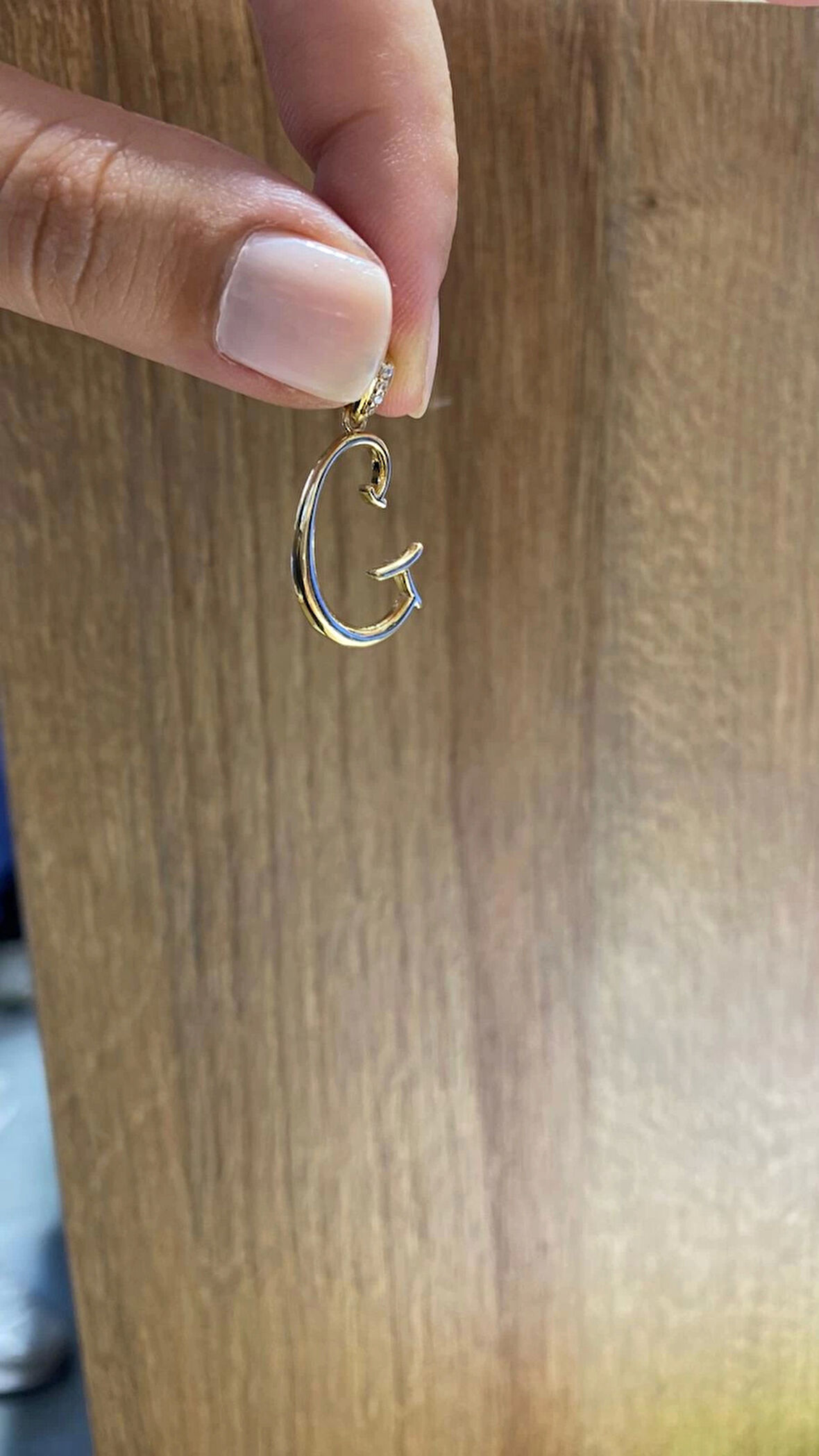 14 Ayar Altın G Harfli Kolye Ucu 449