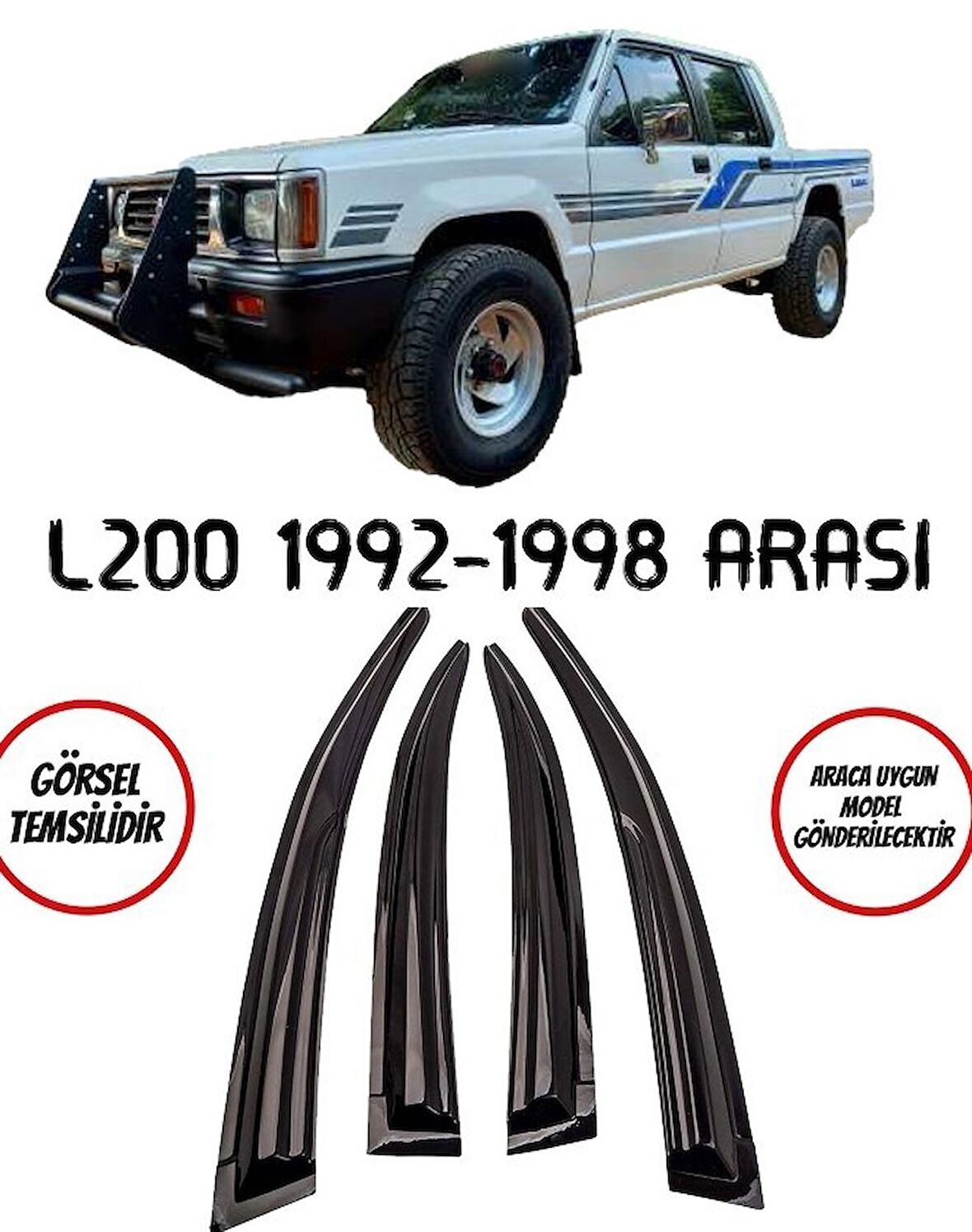 Balp Mitsubishi L200 Cam Rüzgarlığı 4lü 1992-1998 Arası