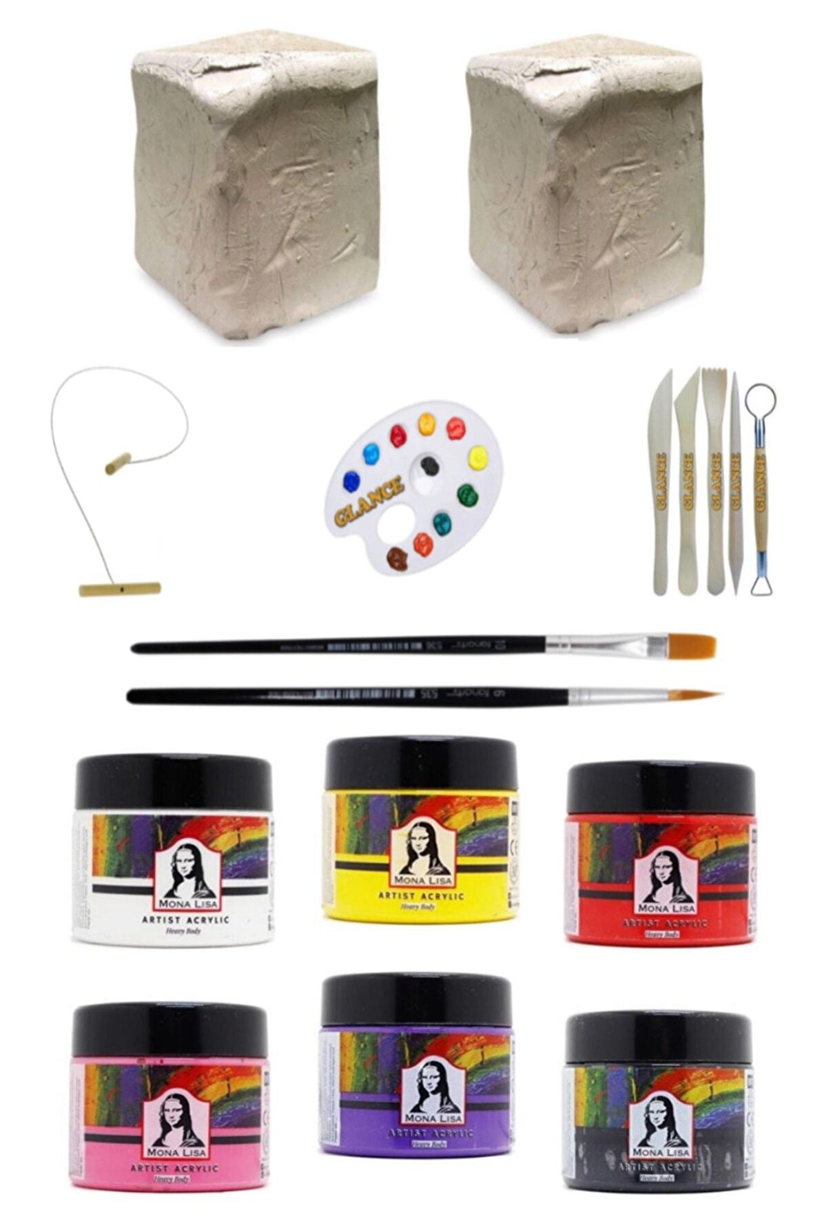 Seramik Hamuru 3x2 Kg Südor Mona Lisa Artist 125 Ml Akrilik Boya 6'lı Set