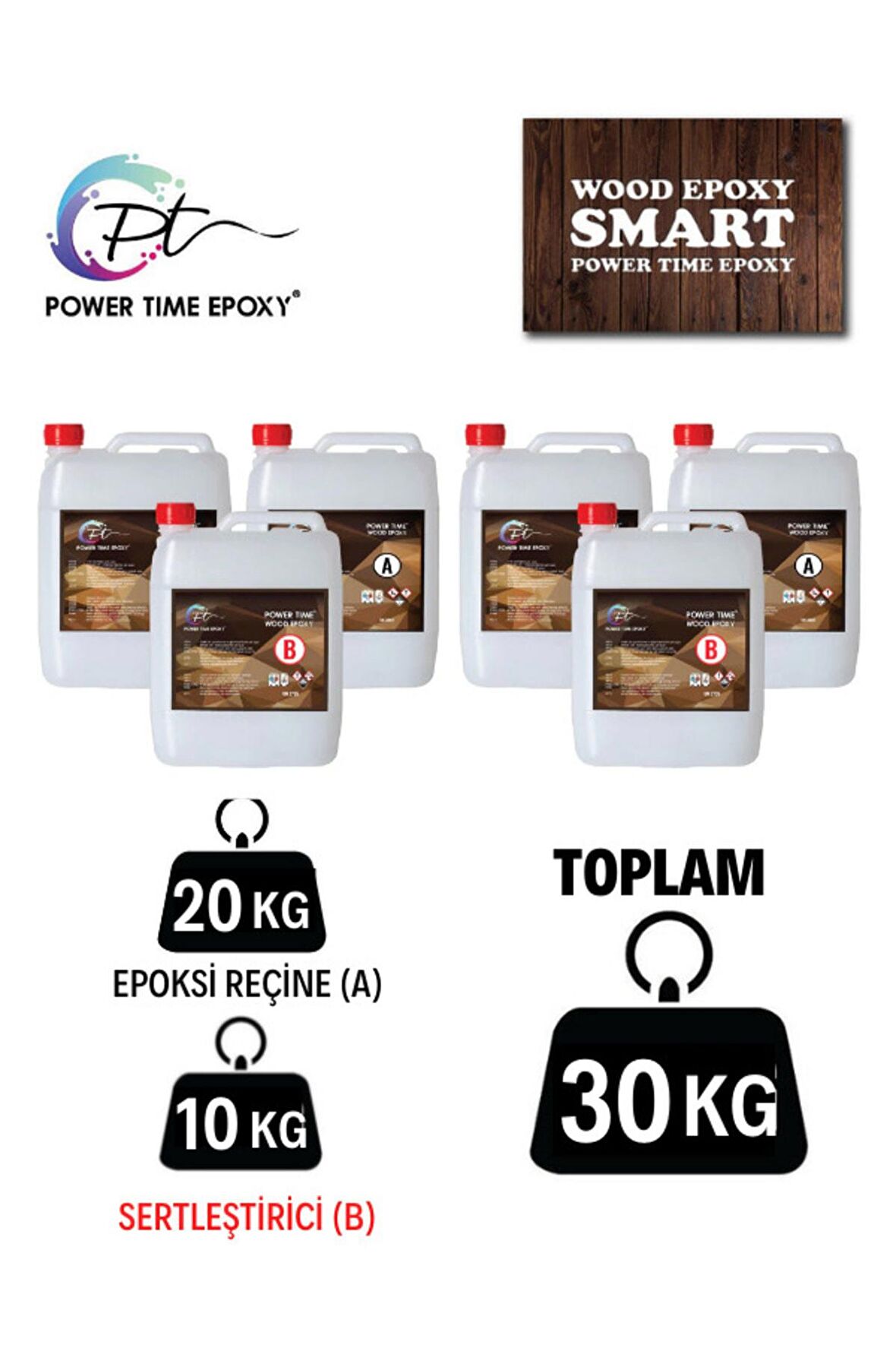 30 Kg Wood Epoxy Smart/ Sehpa, Masa, Aksesuar Için Şeffaf Epoksi Reçine Ince Döküm