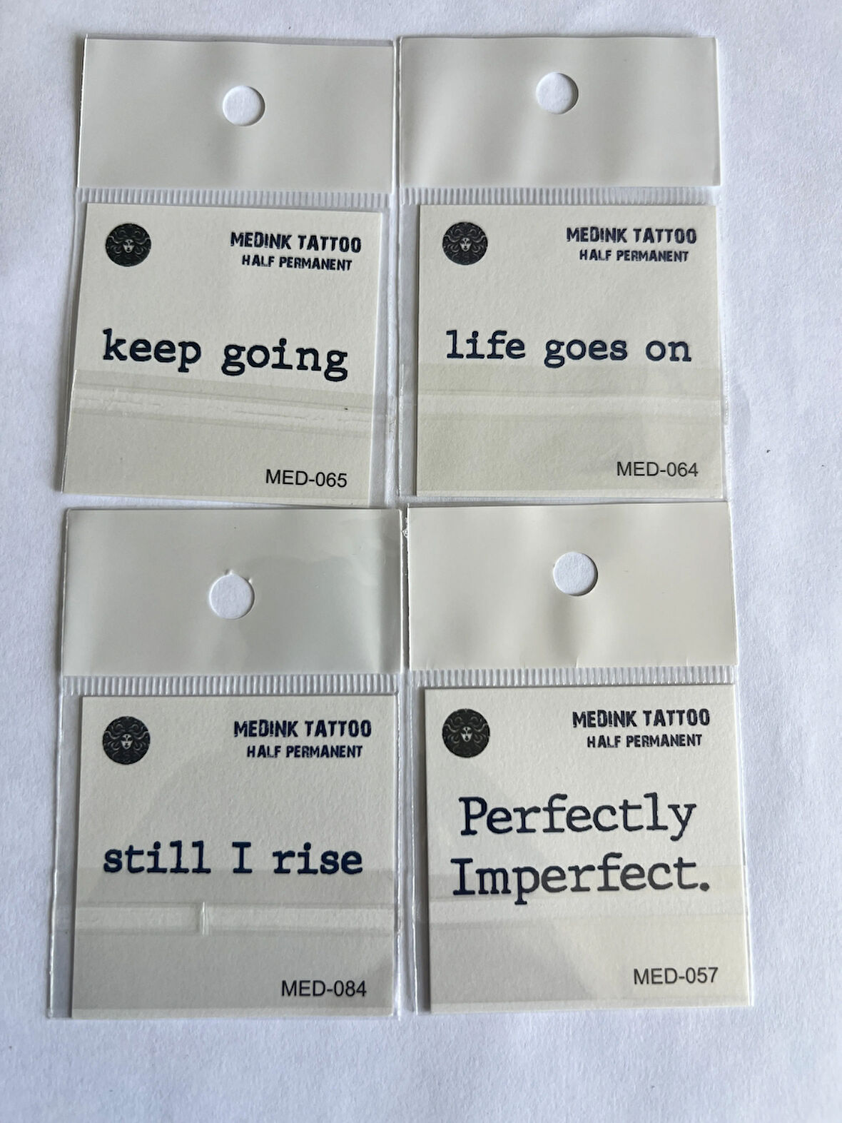 Slogan 4 Adet Birden Minimal 3 Hafta Kalıcı Geçici Dövme Seti