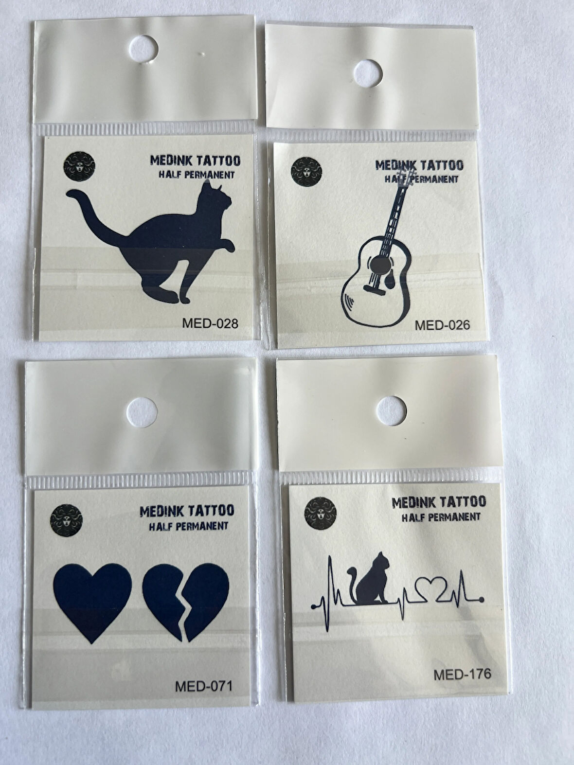 Kedi 4 Adet Birden Minimal 3 Hafta Kalıcı Geçici Dövme Seti