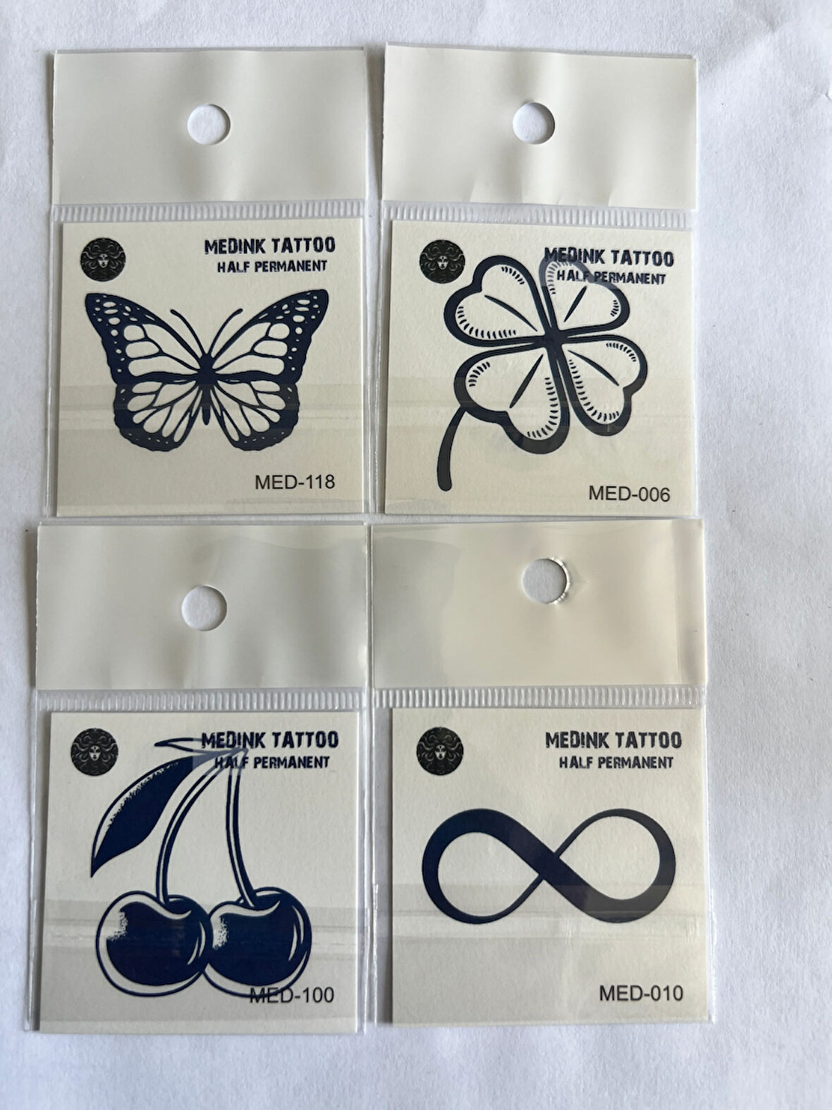 Sonsuz 4 Adet Birden Minimal 3 Hafta Kalıcı Geçici Dövme Seti